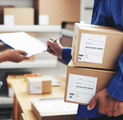 Courier signing document